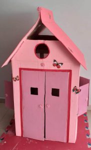 Casa de papelão 3 Casa decorada de papelão